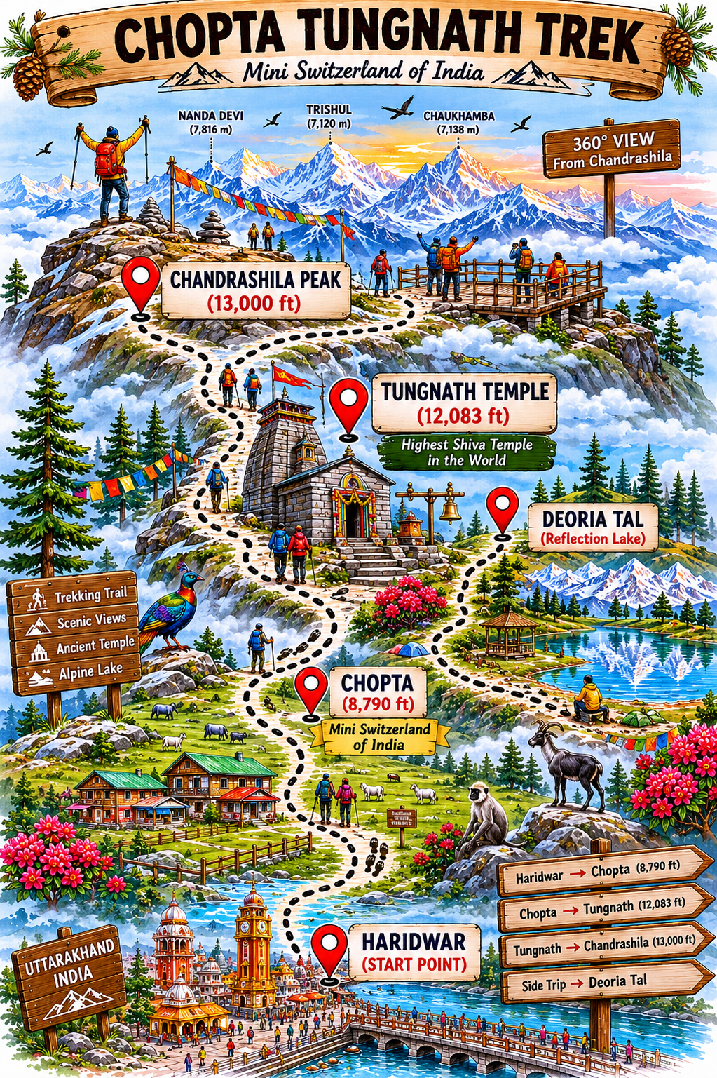 Chopta Tungnath Trek — Route Map & Itinerary